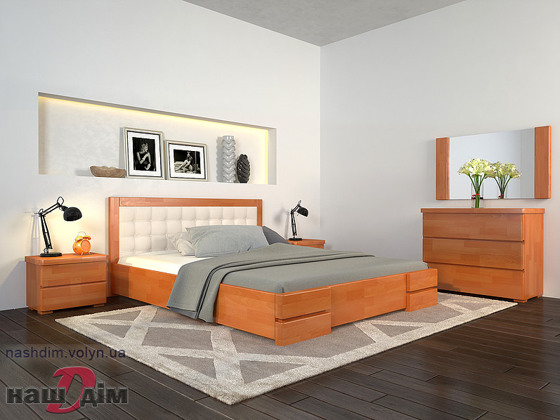 Регіна Люкс - двоспальне ліжко з масиву дерева ID1106a-4 колір та розміри товару