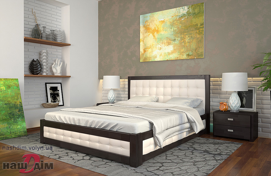 Рената М - двоспальне ліжко з масиву дерева ID1103a-3 ціна та параметри товару