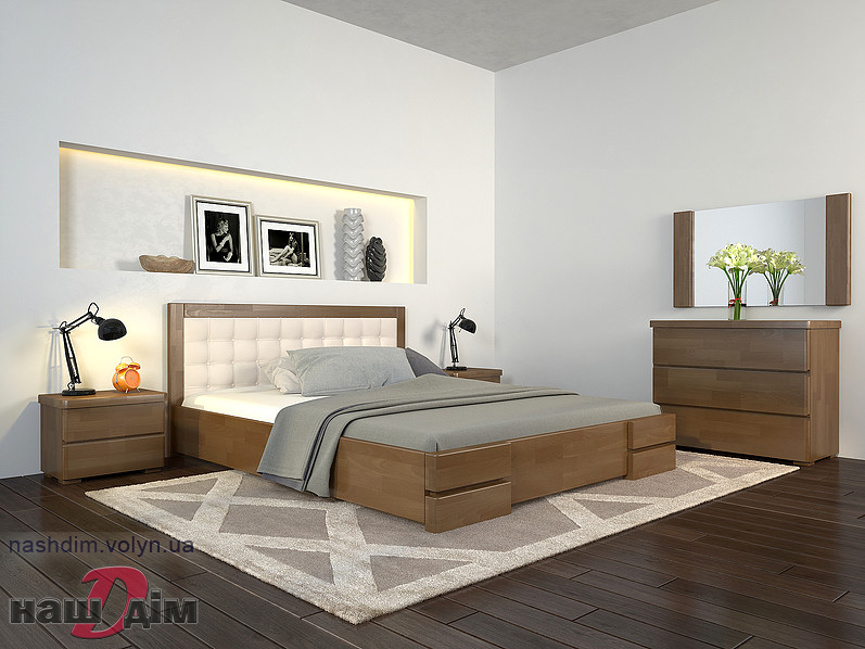 Регіна Люкс - двоспальне ліжко з масиву дерева ID1106a-7 колір і текстура матеріалів