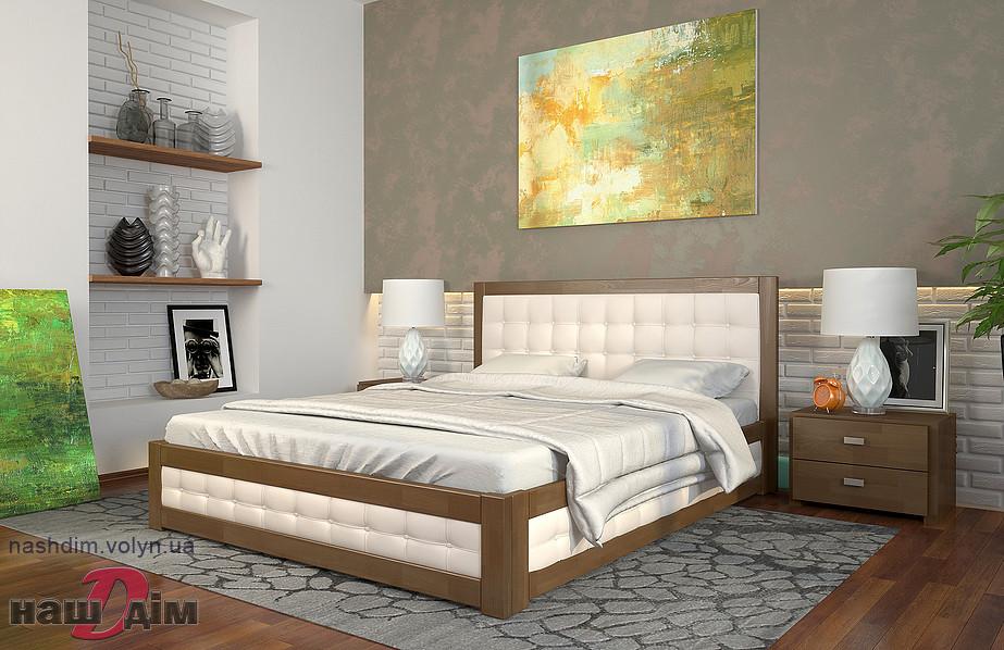 Рената М - двоспальне ліжко з масиву дерева ID1103a-7 колір і текстура матеріалів