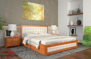 Рената Д - двоспальне ліжко з масиву дерева-ID1104a - замовити в Ковелі