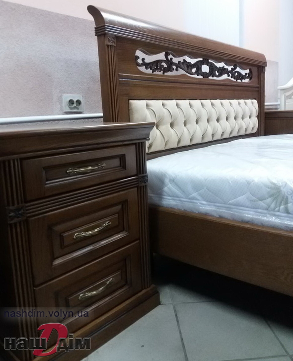 Антоніна ліжко з дуба + комод в спальню ID1206a-4 колір та розміри товару