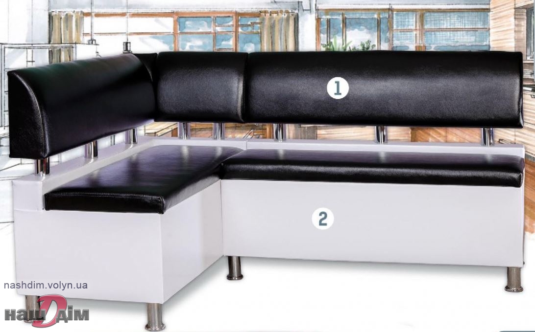 Омега кутовий диван на кухню ID1223a-2 технічні характеристики товару